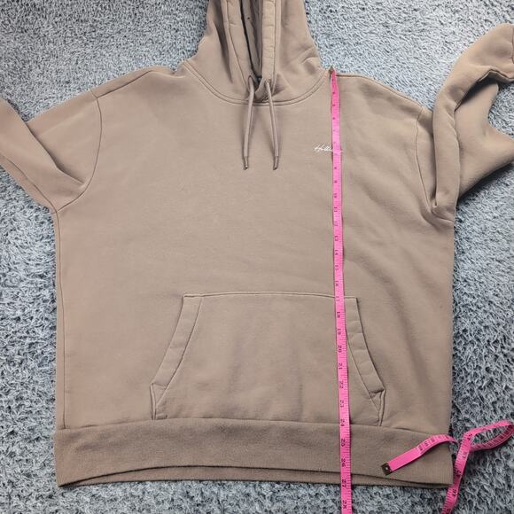 Hollister Hoodie Adult Large Brown Pullover Embroidered Fleece Preppy Streetwear - Picture 4 of 6